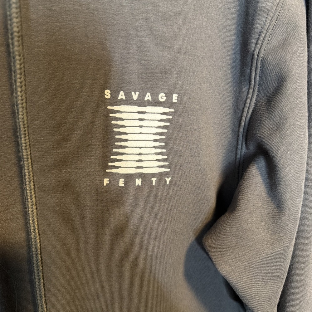 Savage X Fenty Women's Small Hooded Jumpsuit One Piece Gray Zip Front Lounge - Picture 4 of 10